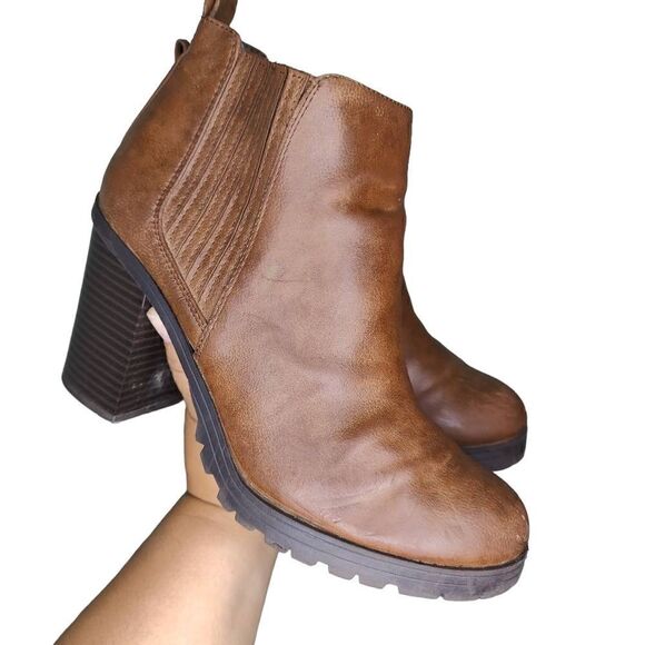 Sam & Libby Faux Leather Combat Booties Boots - Picture 1 of 15